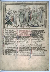 De zalving en kroning van Edward de Belijder in 1043, uit het Leven van St. Edward de Belijder, c.1250-60